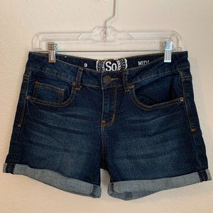 SO size 9 midi rise blue jean shorts